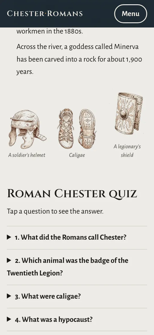 Chester Romans - the Roman Chester quiz for kids