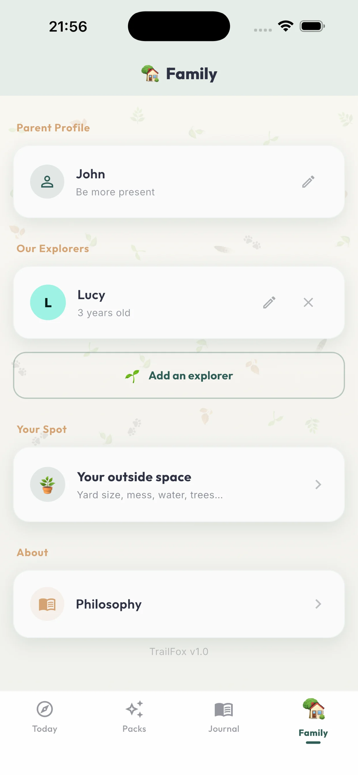 TrailFox — family and explorer profiles